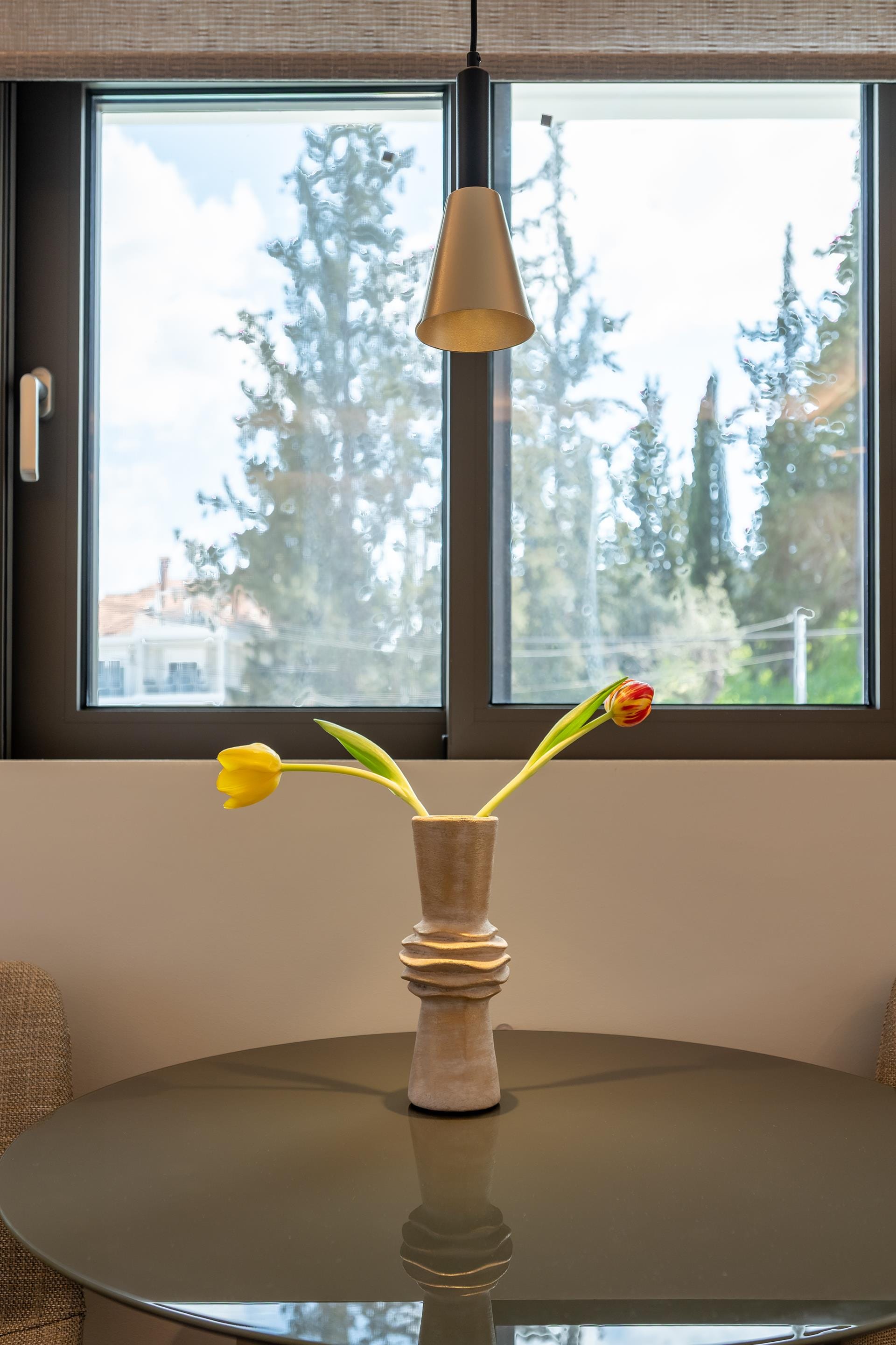 a vase with flowers in it