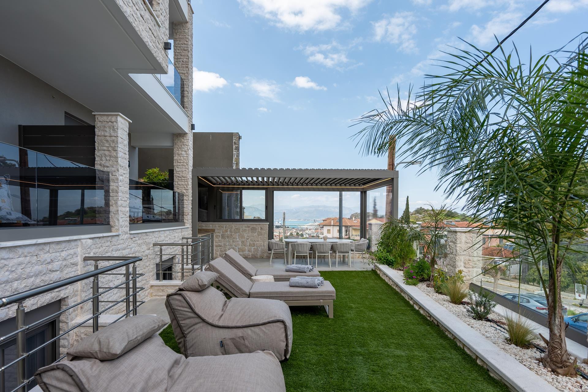 a house with a patio and a pool