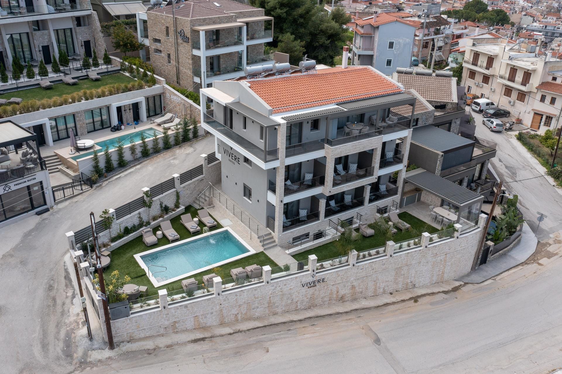 a high angle view of a building