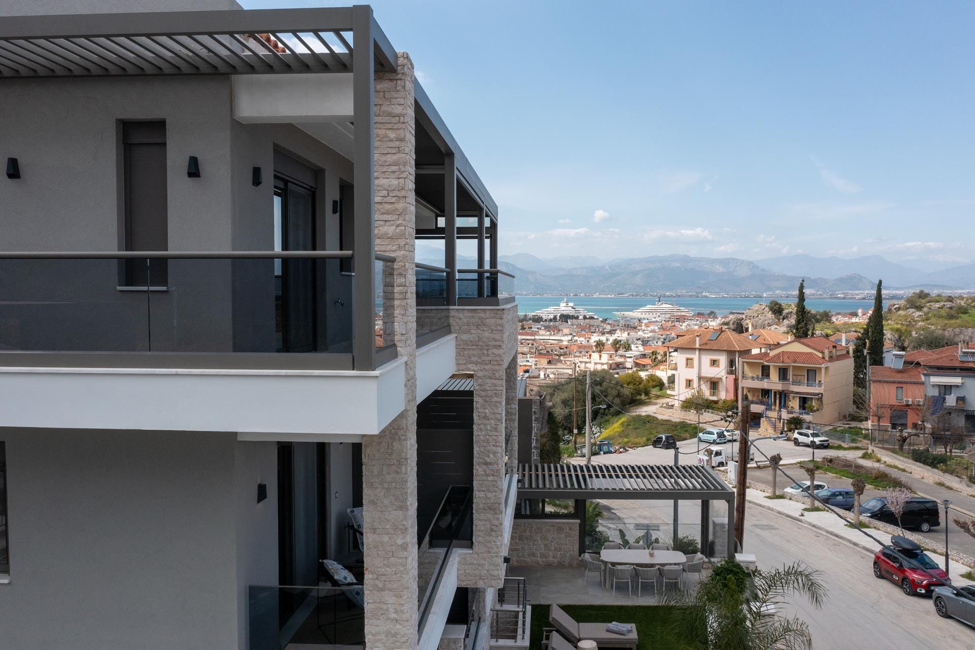 a view of a city from a high rise building