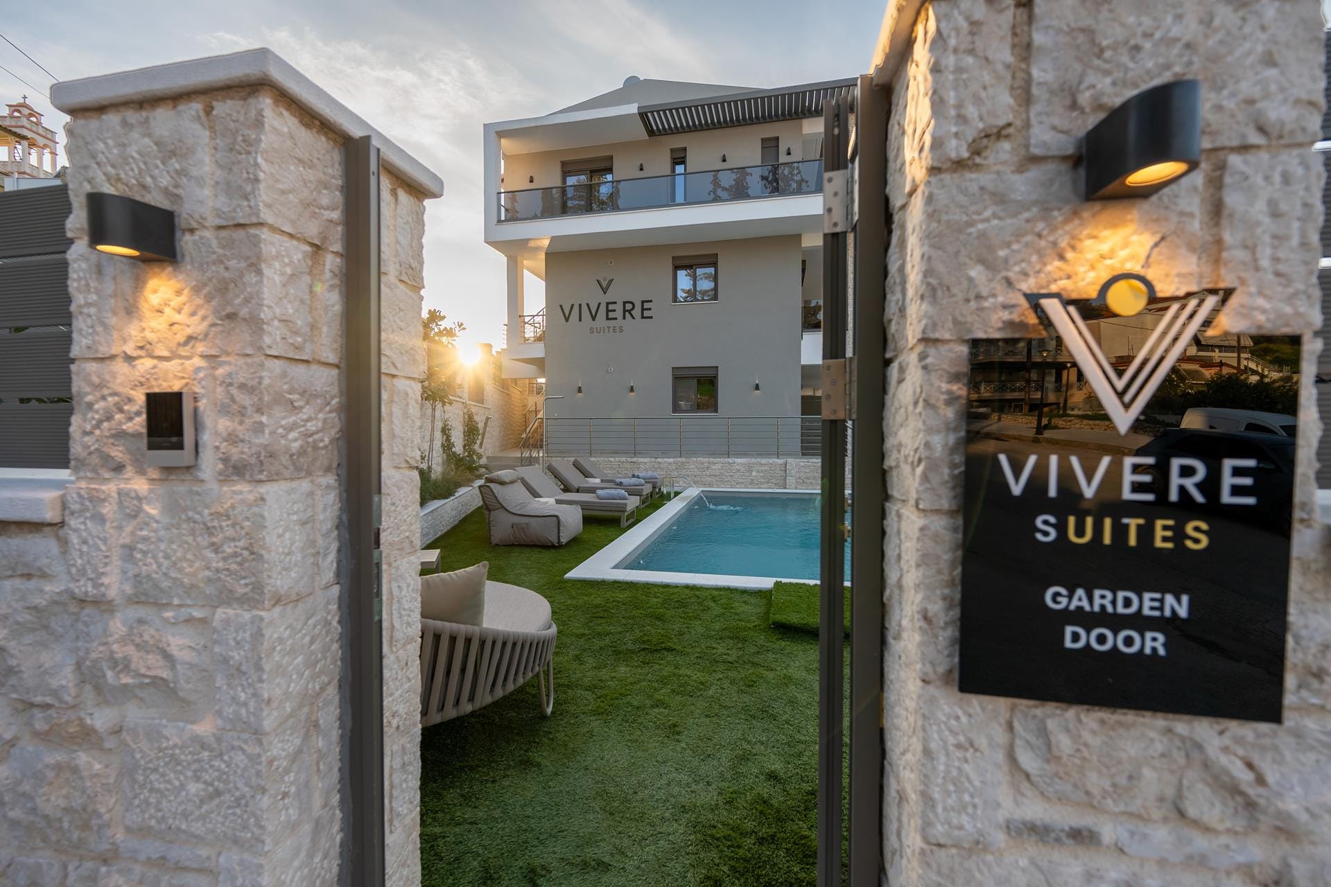 a pool in a backyard