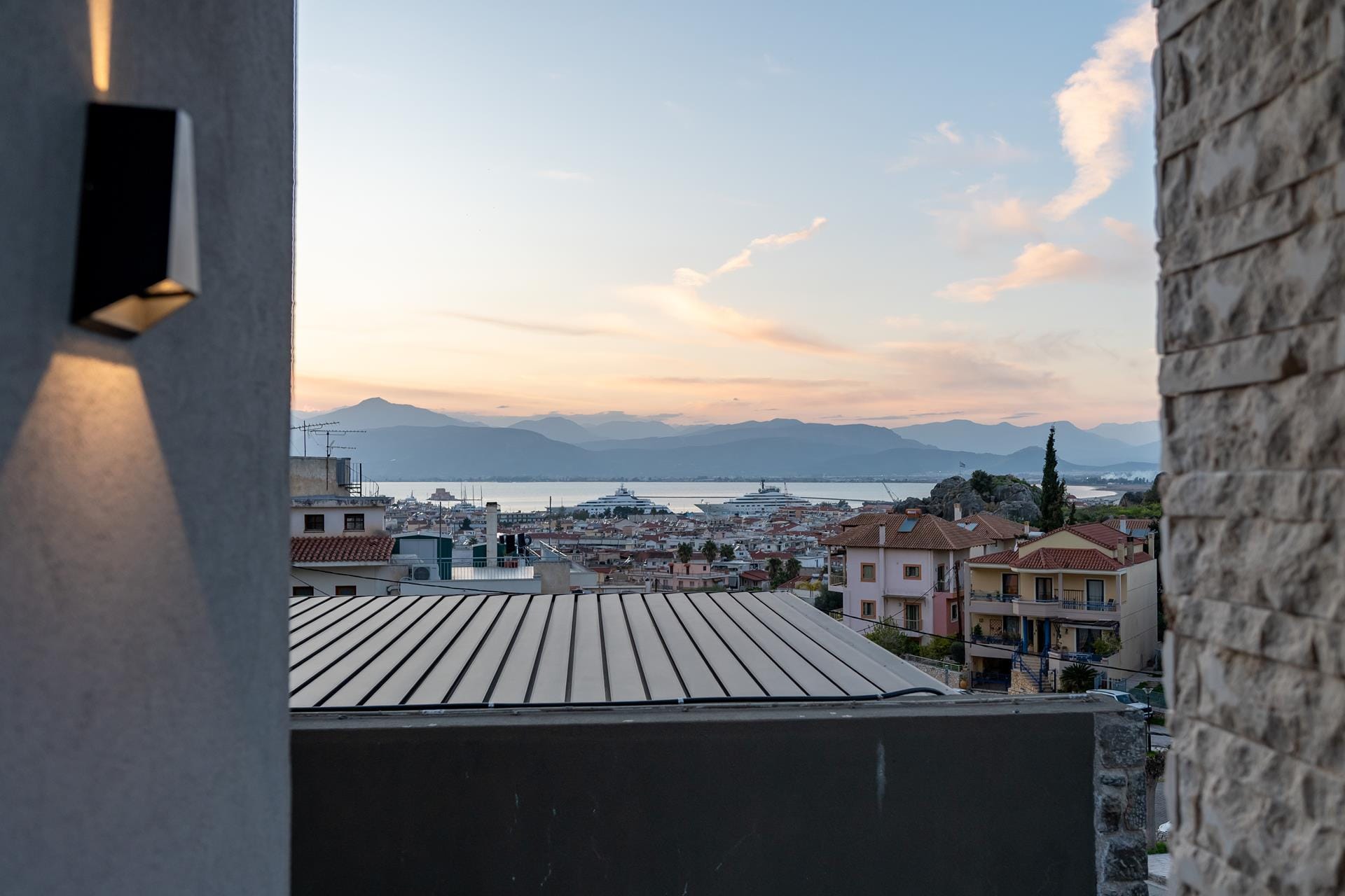 a view of a city from a window