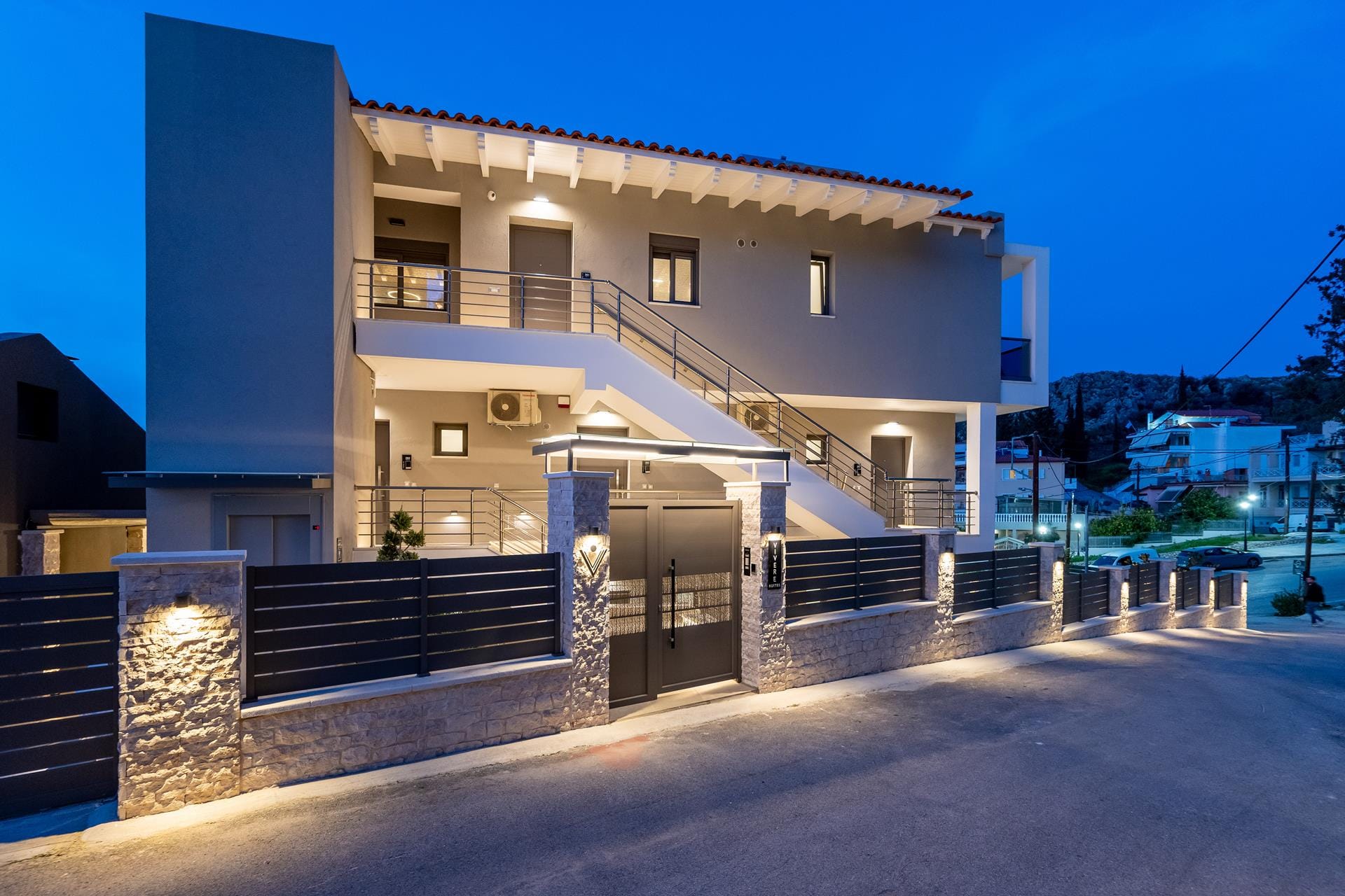 a building with a fence around it