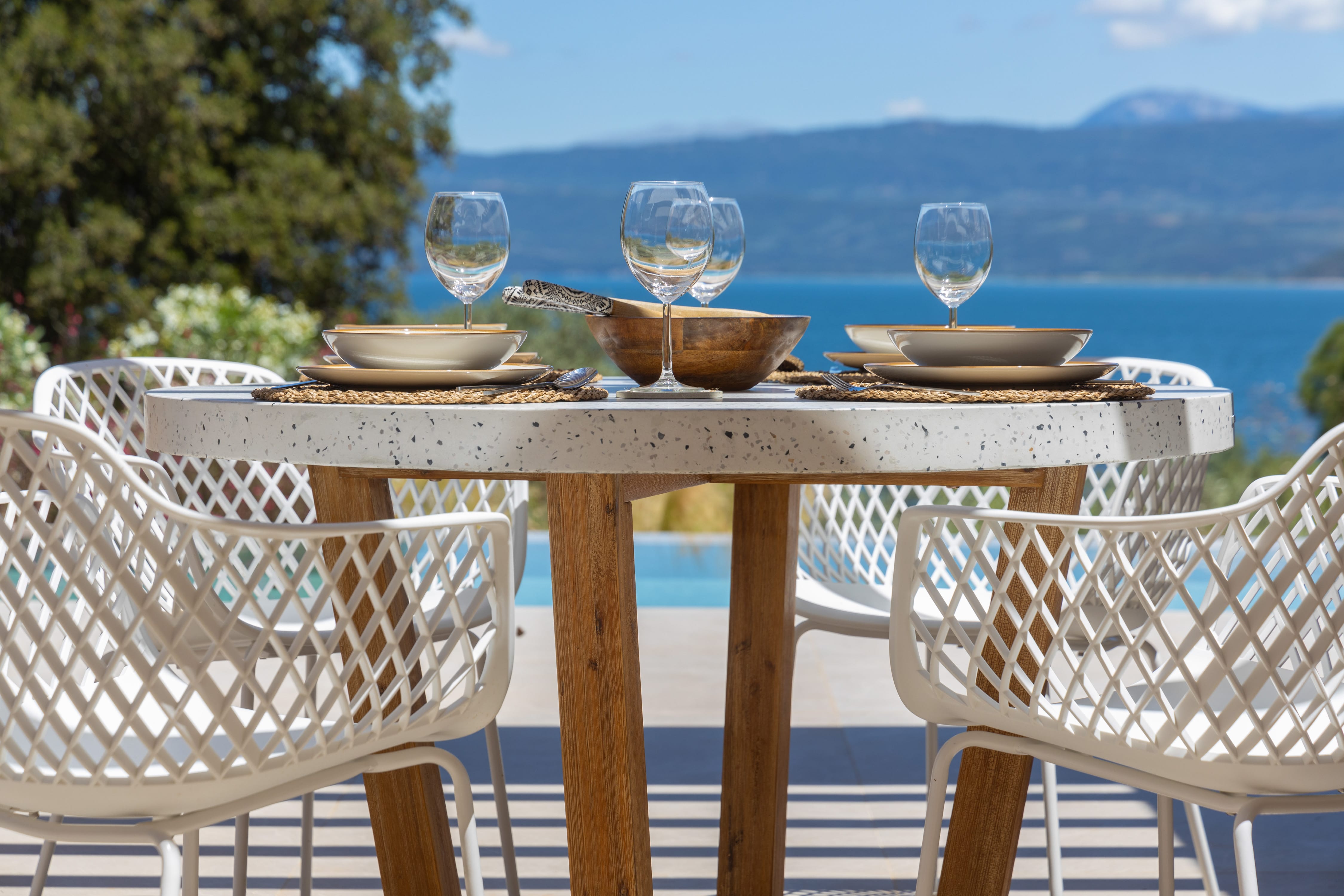 a table with glasses on it