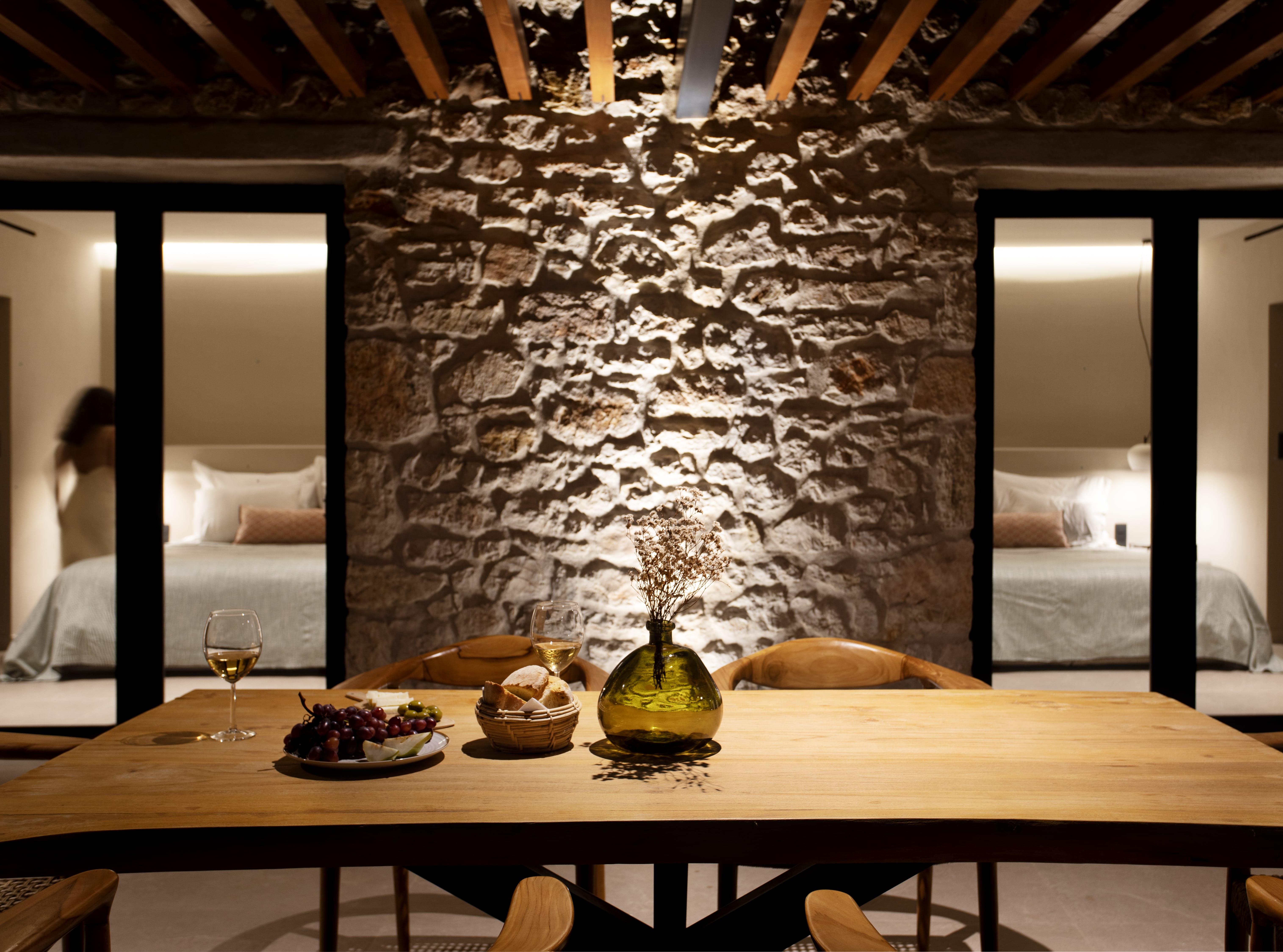 a table with a vase of flowers