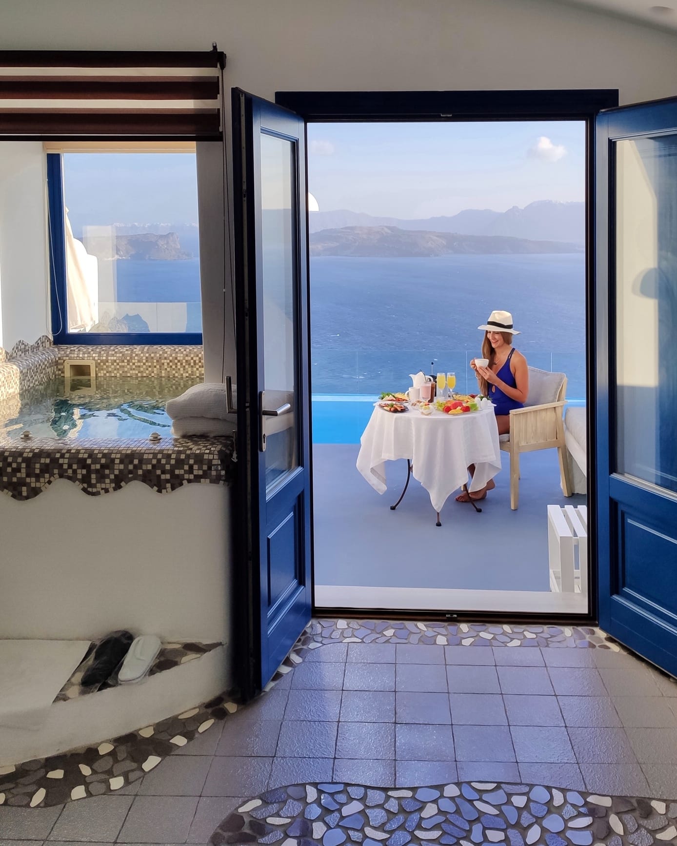 a person sitting at a table