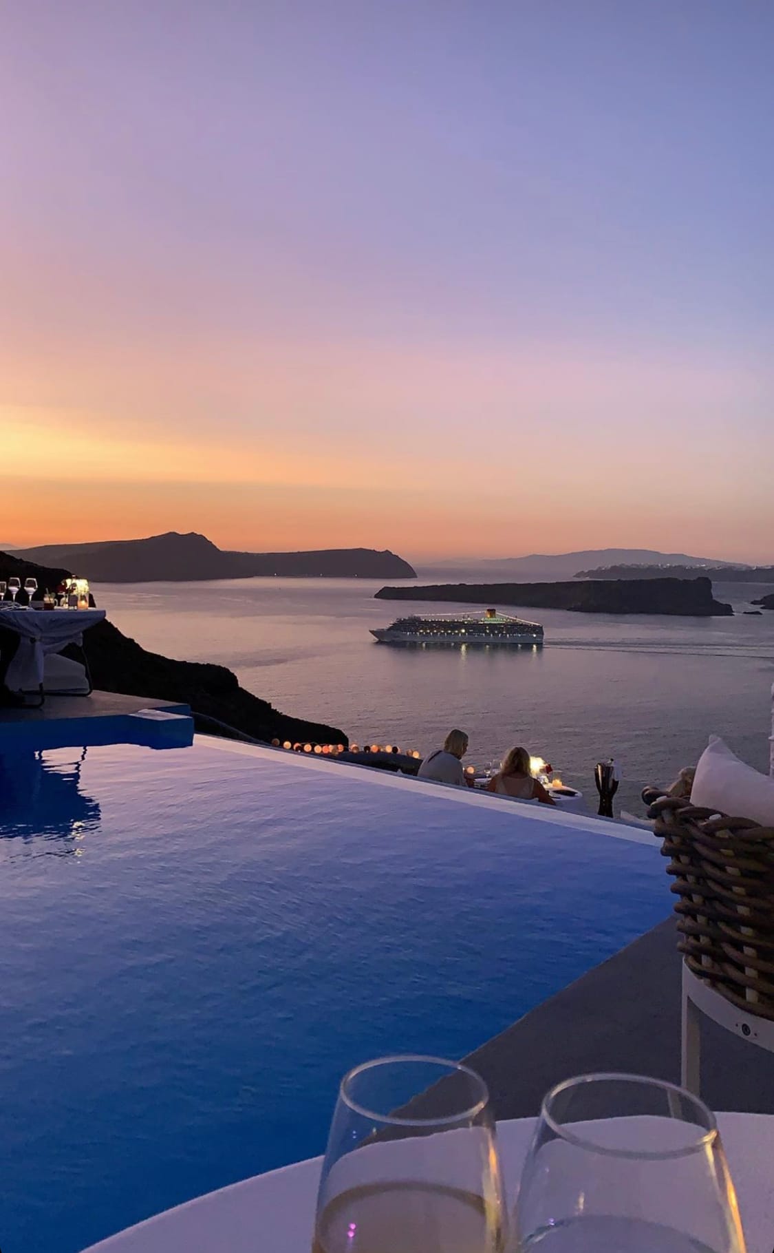 a pool with a boat in it