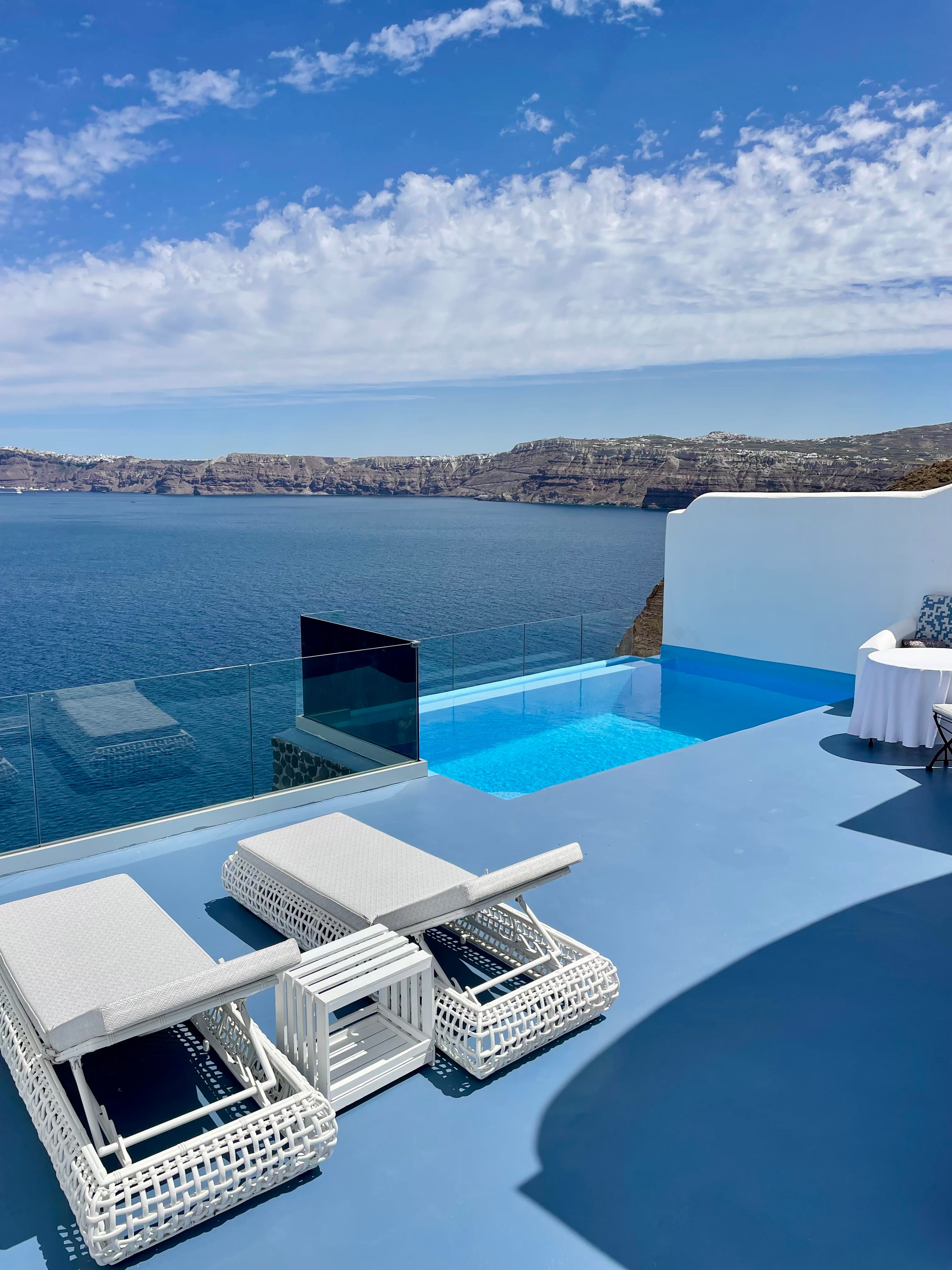 a high angle view of a swimming pool
