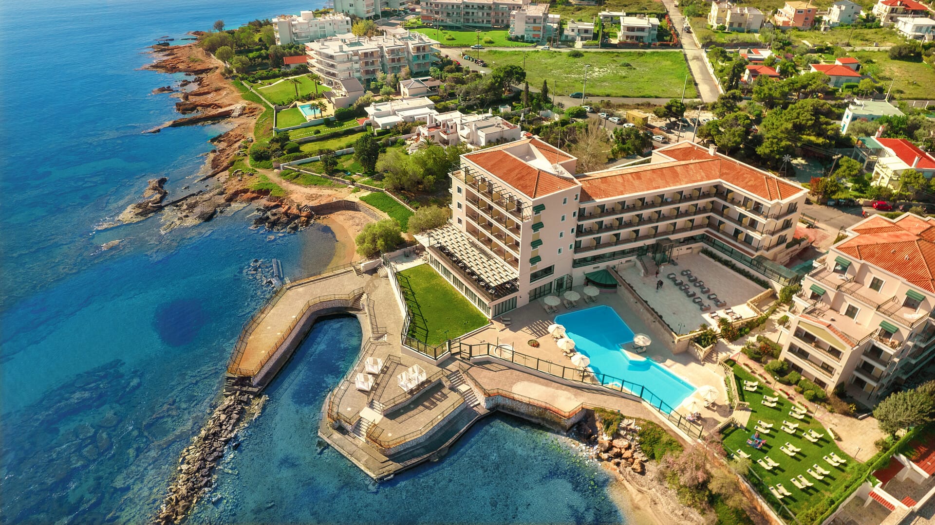 aerial view of a resort