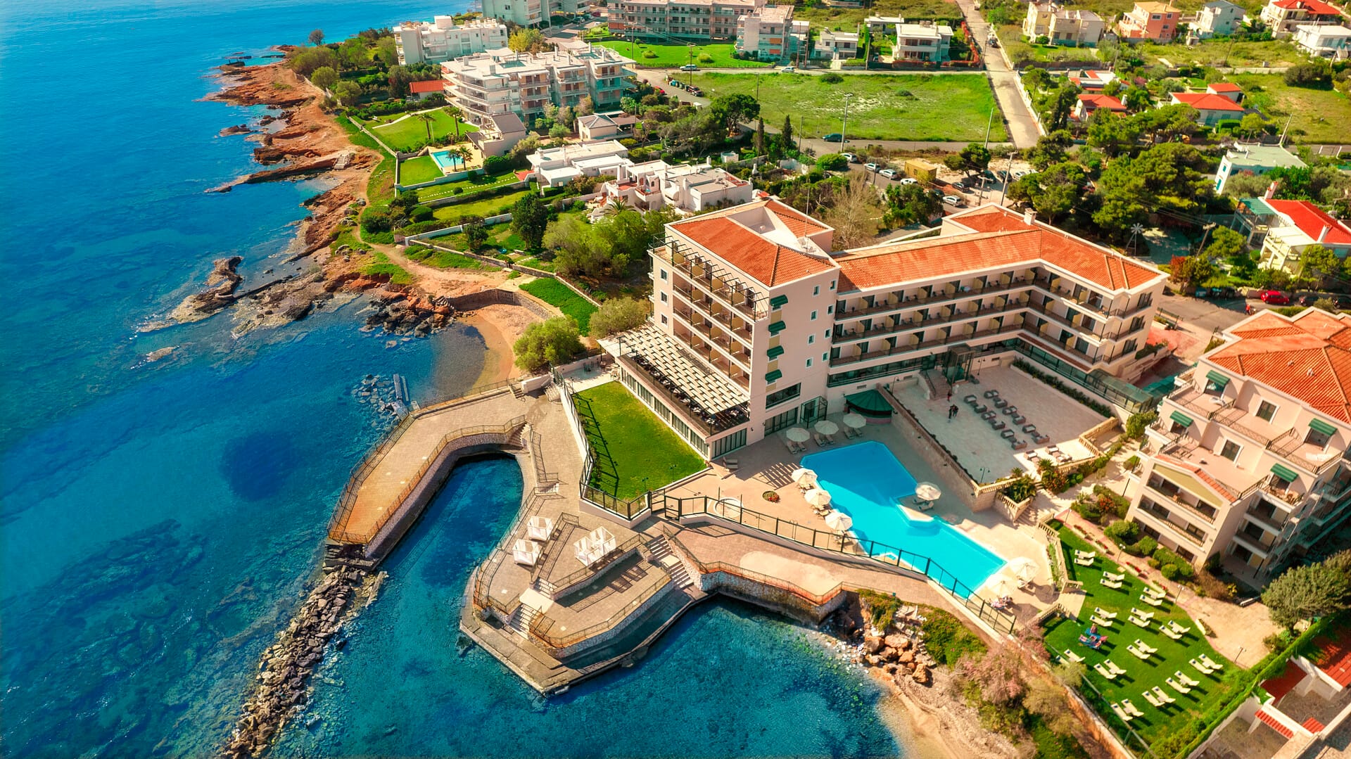 aerial view of a resort