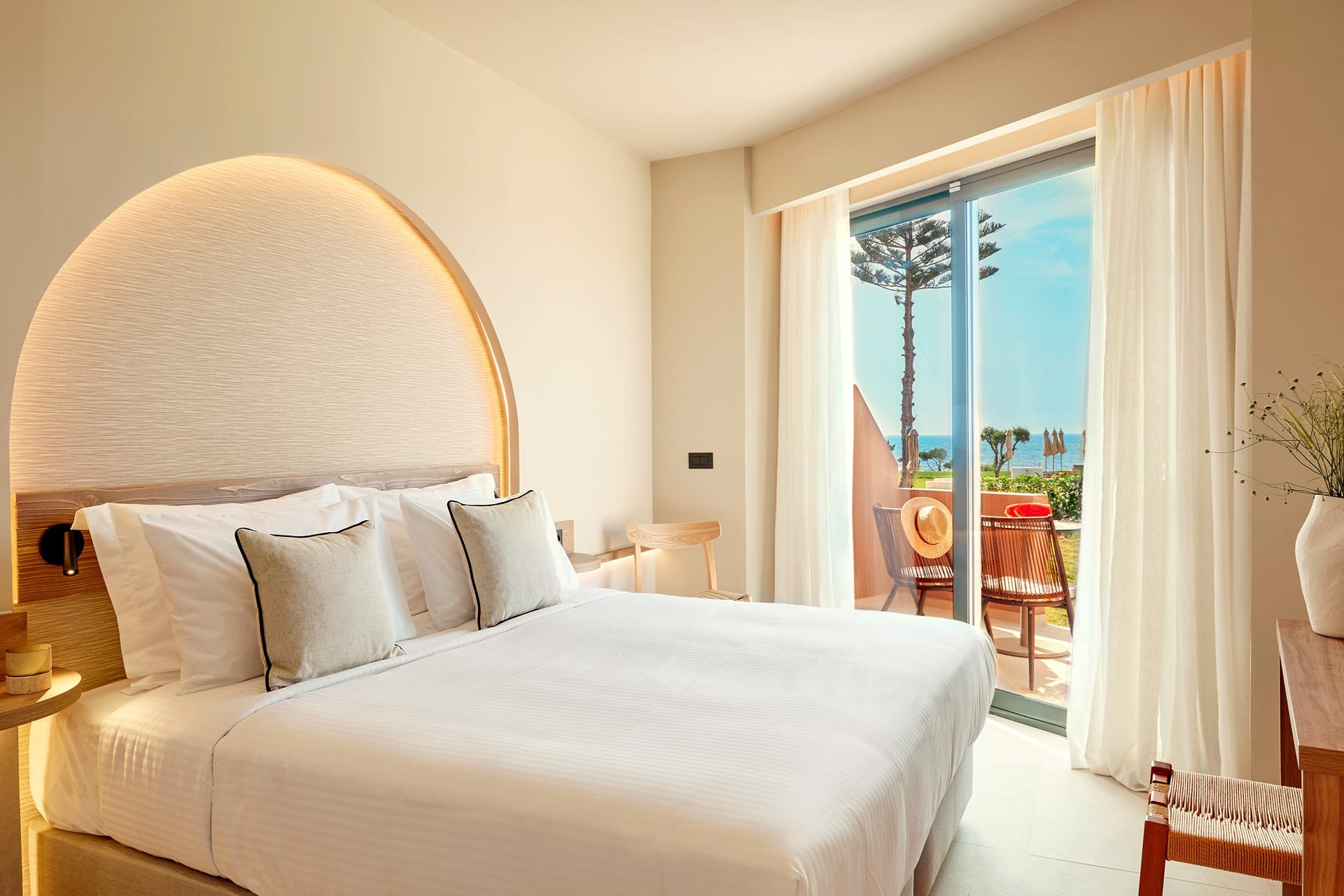 a bed in a room