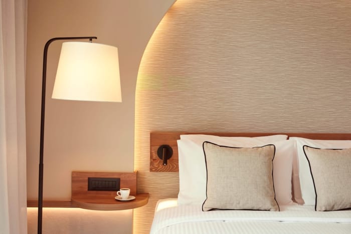 a lamp on a table