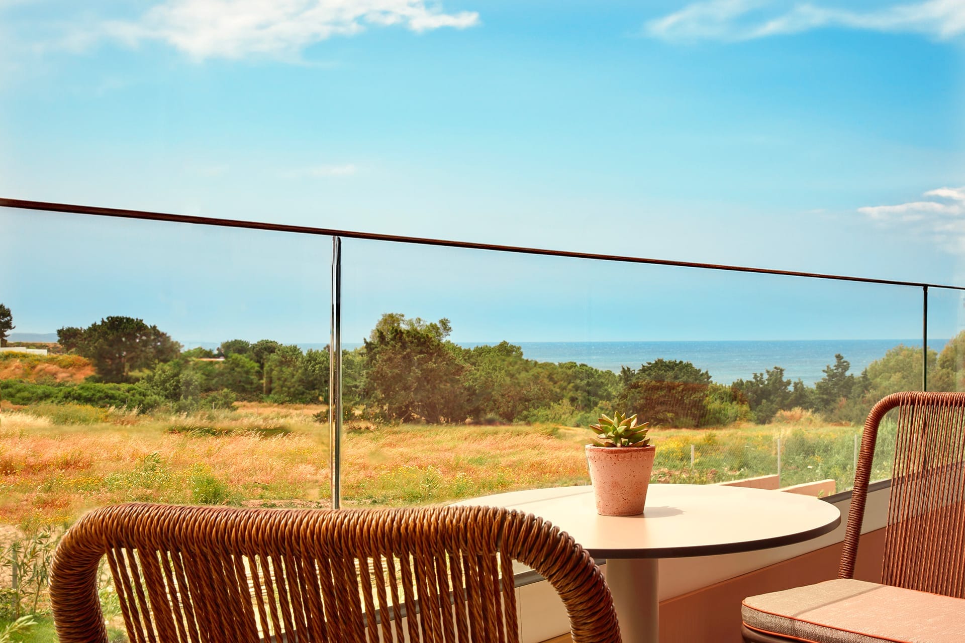 a table and chairs outside