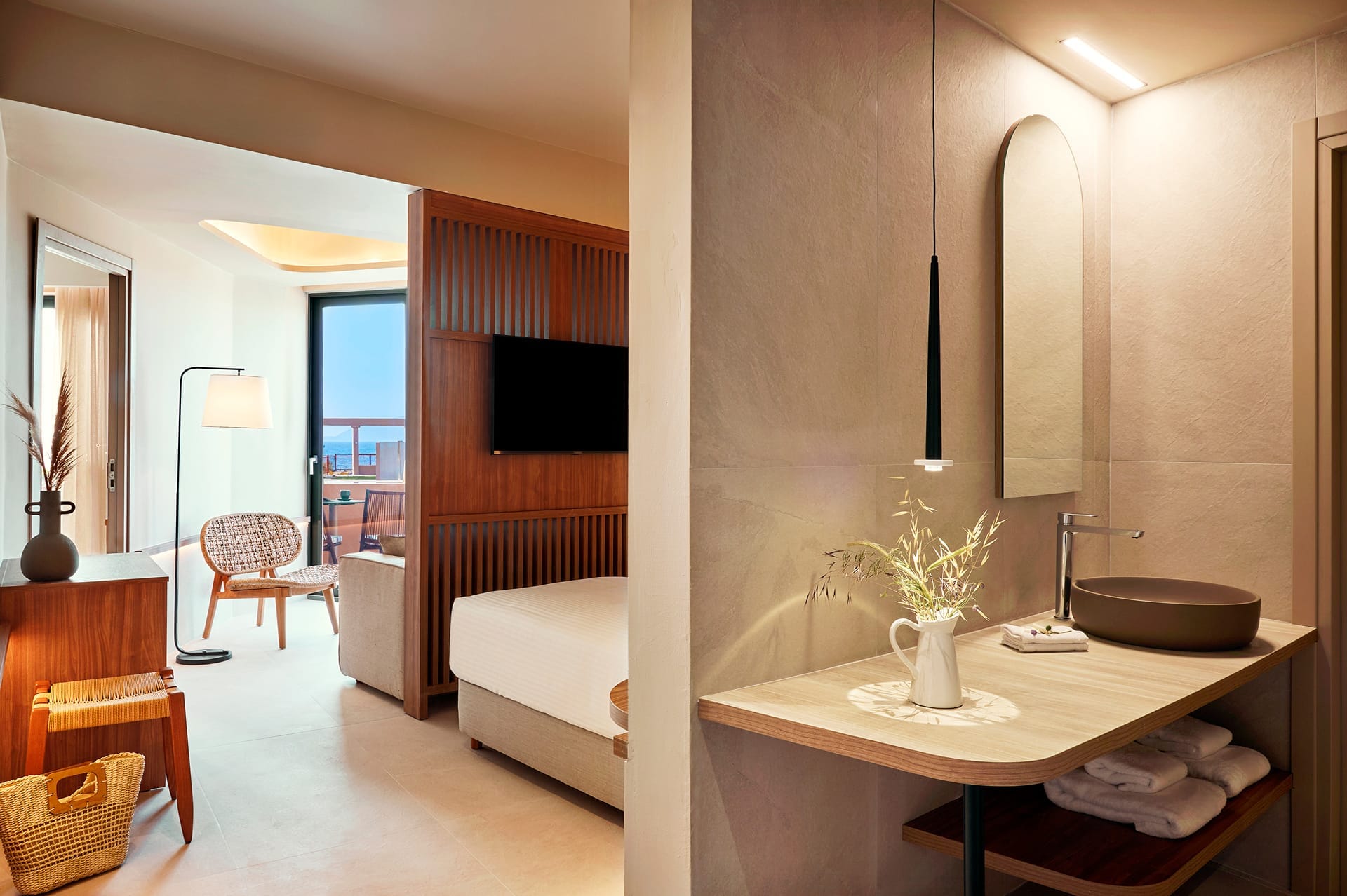 a bathroom with a tub and sink