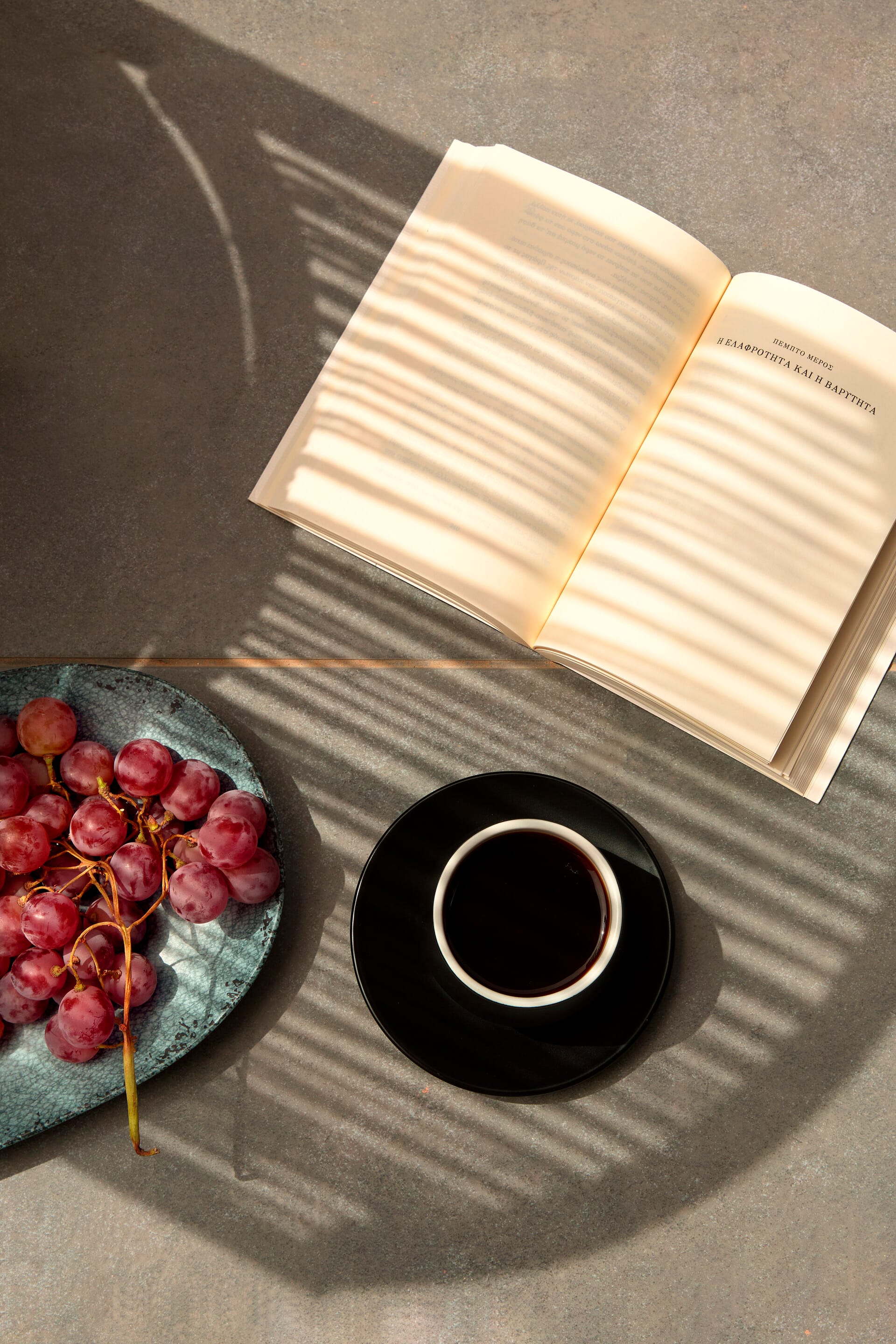 a book and a cup of coffee