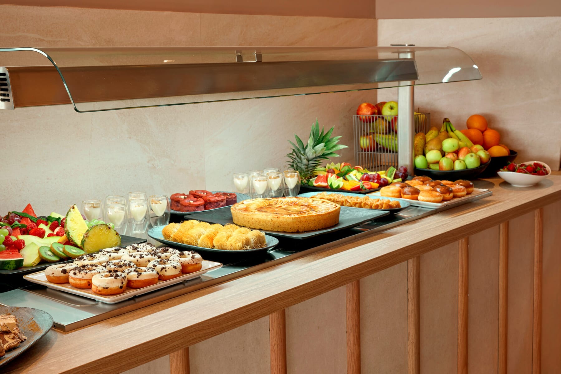 a kitchen counter with food on it