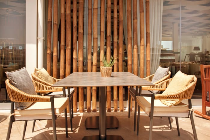 a table with chairs around it