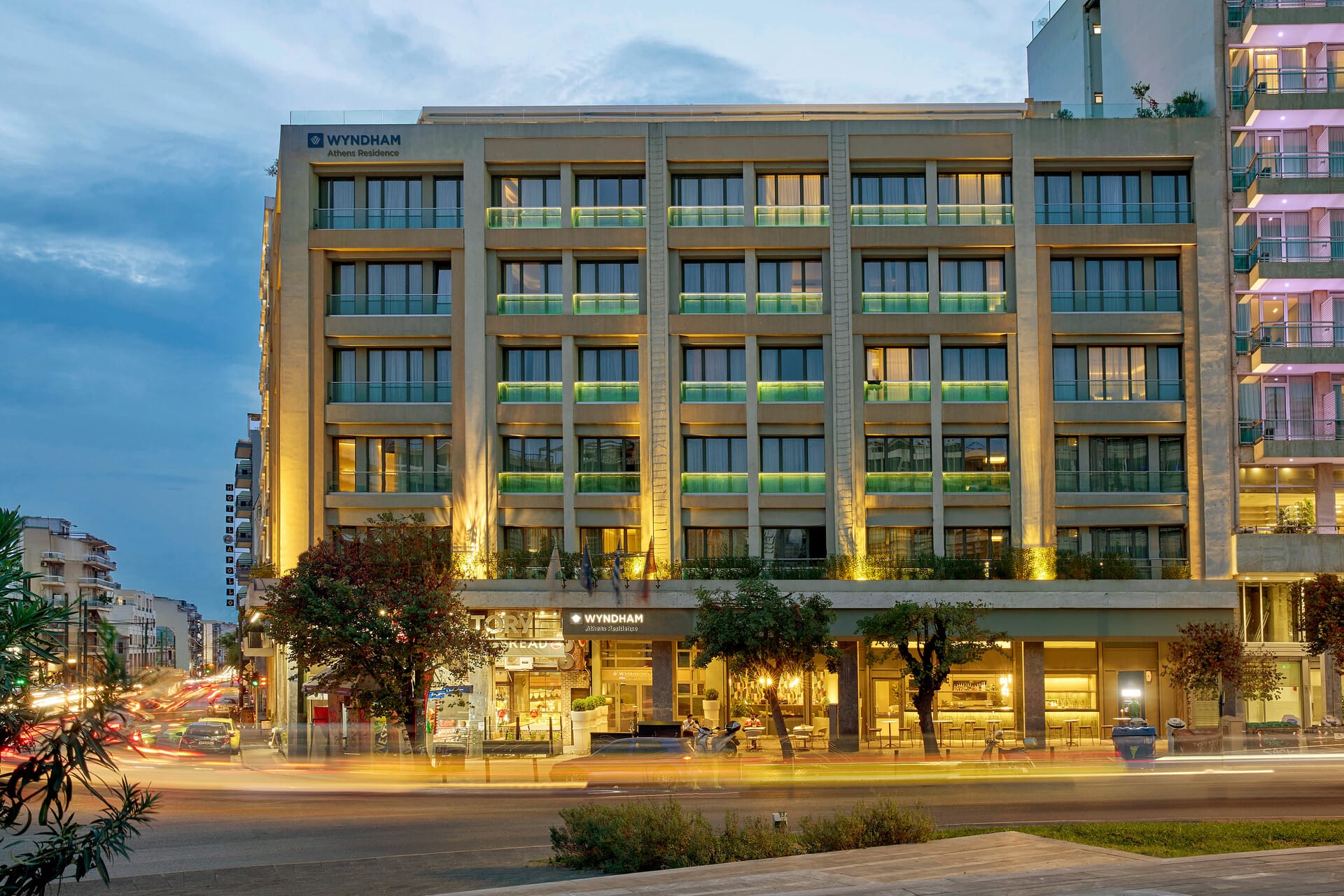 a building with many windows