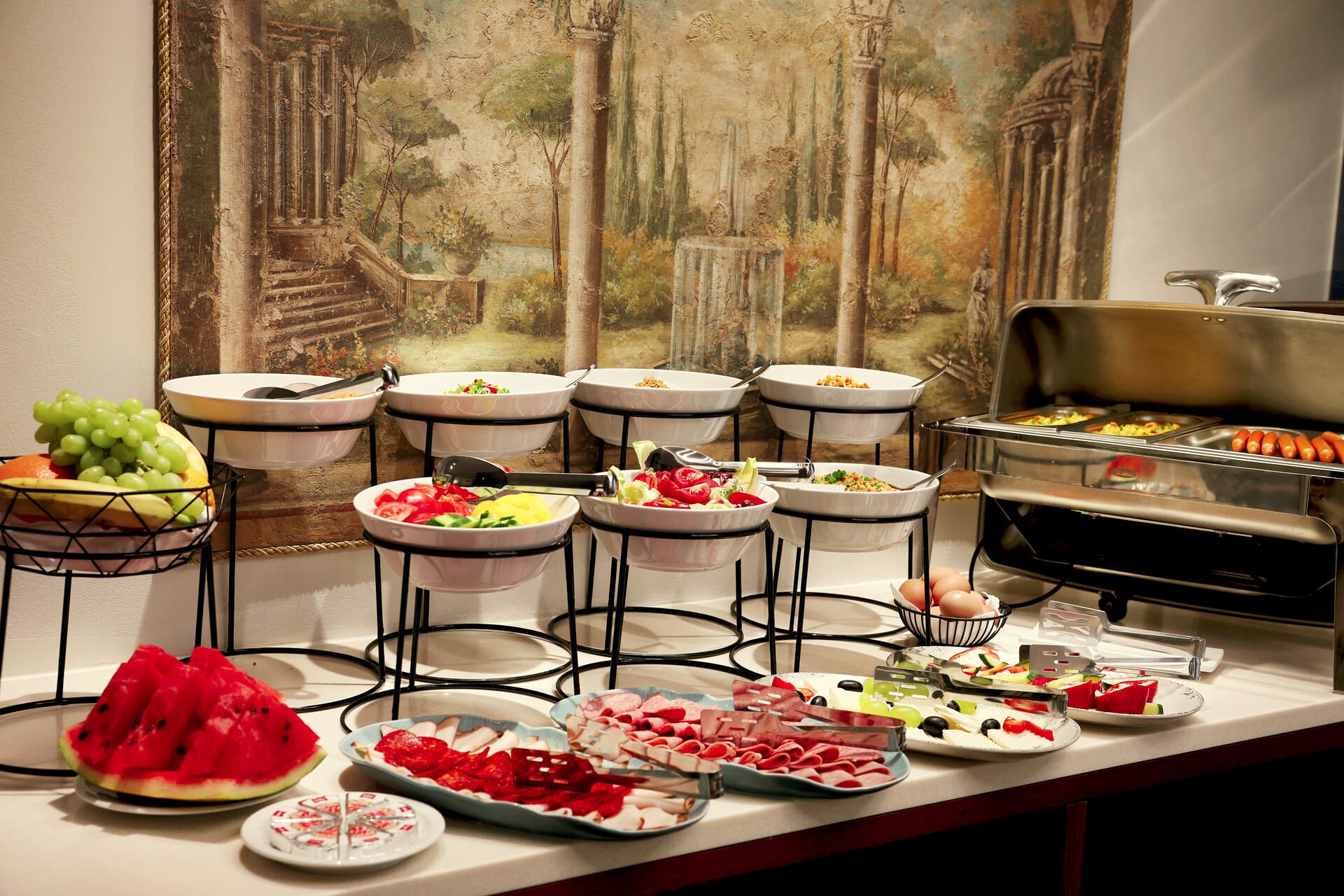 a table with food on it