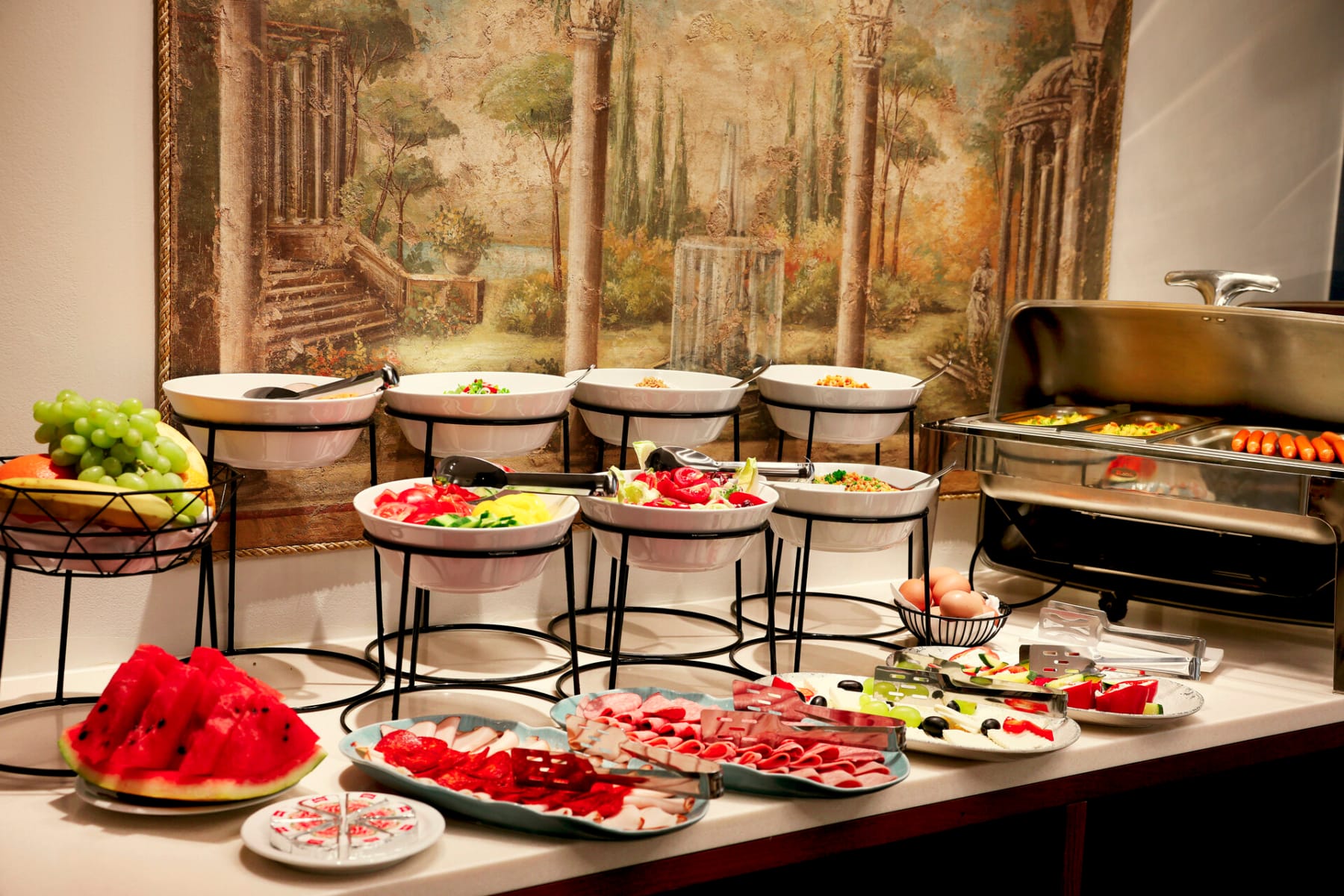 a table with food on it