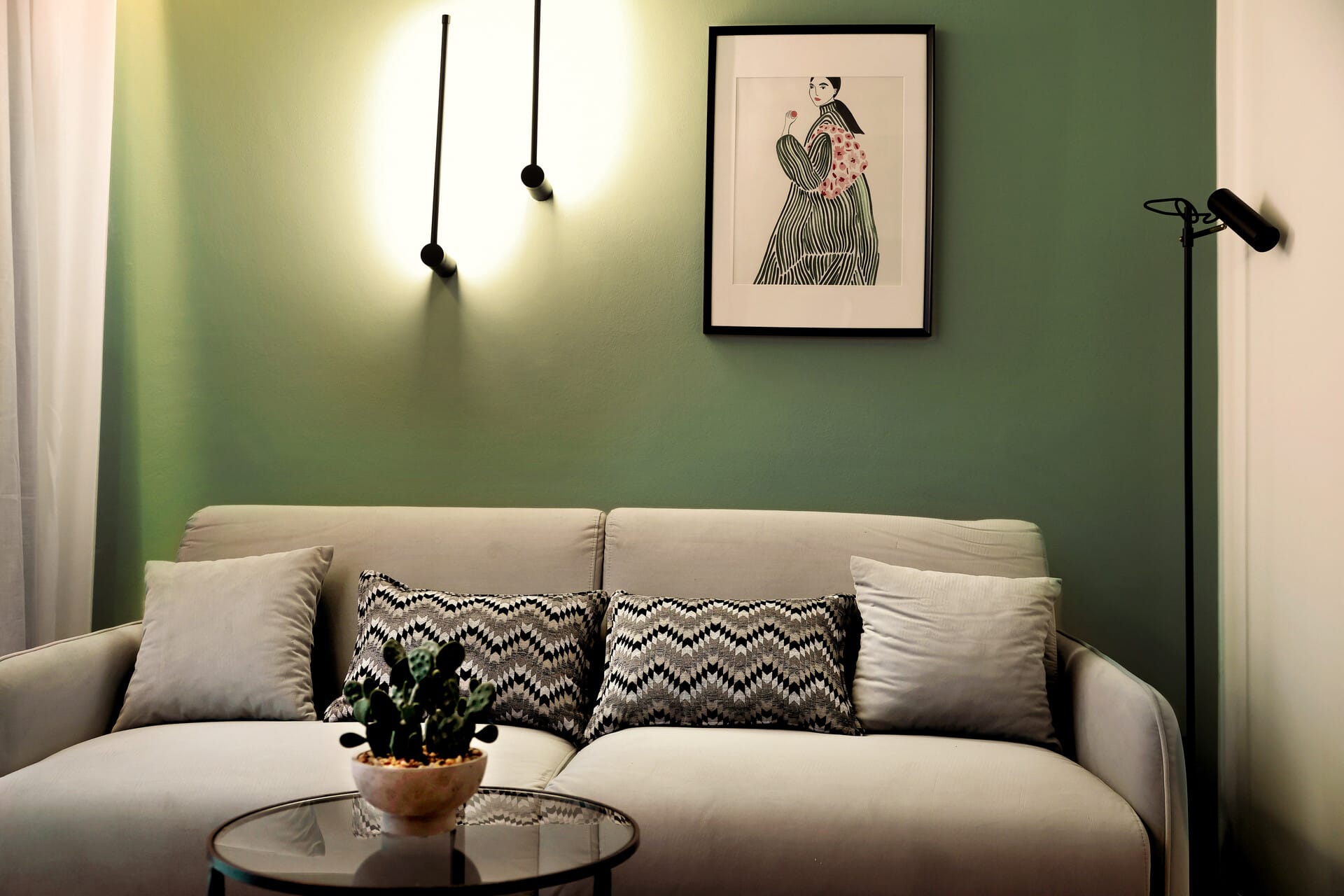 a couch with a plant on it