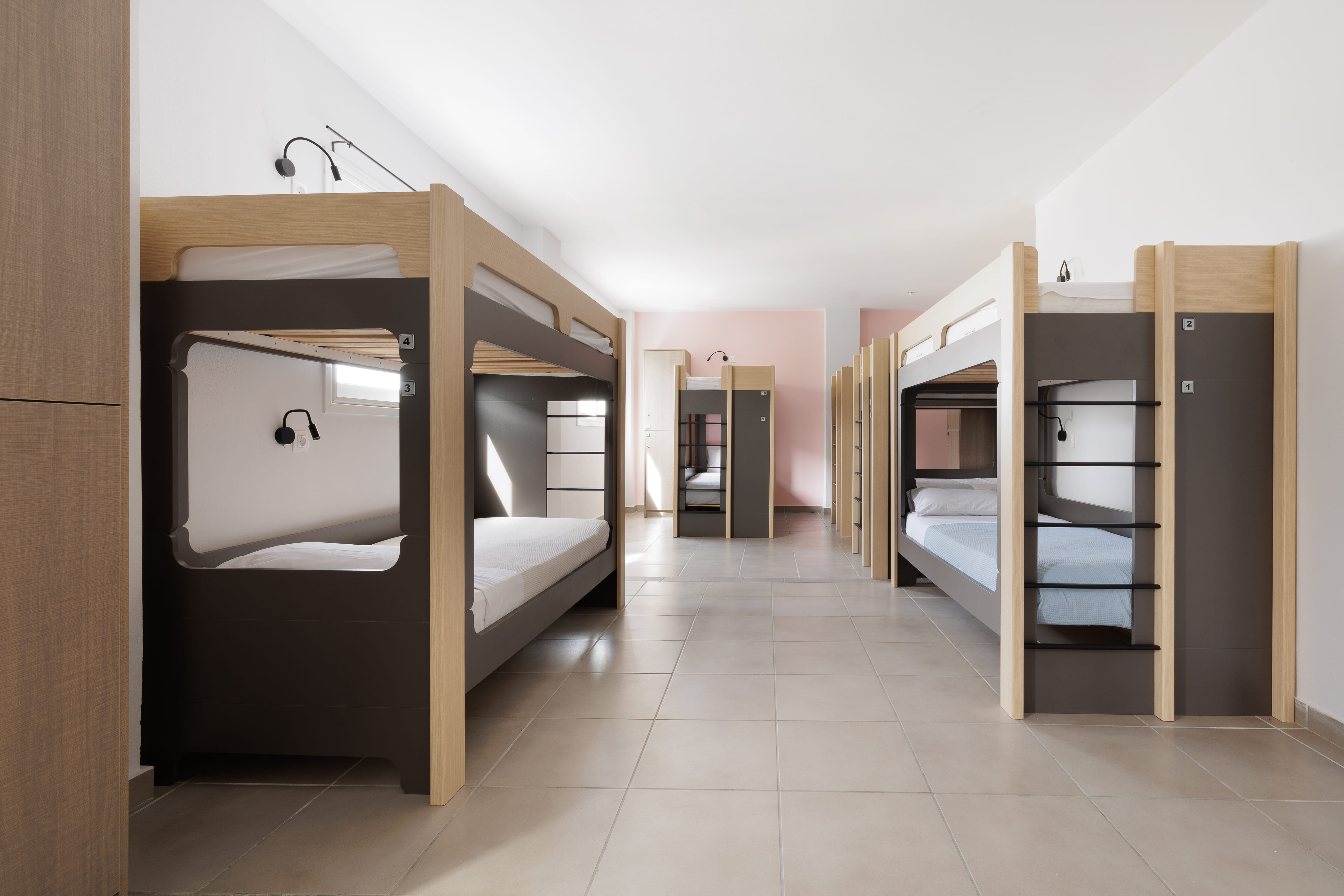 a room with bunk beds