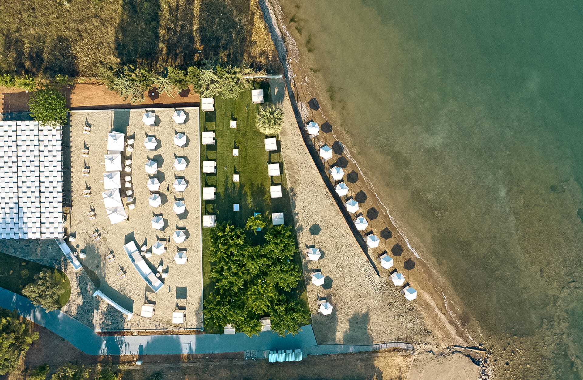 a high angle view of a beach