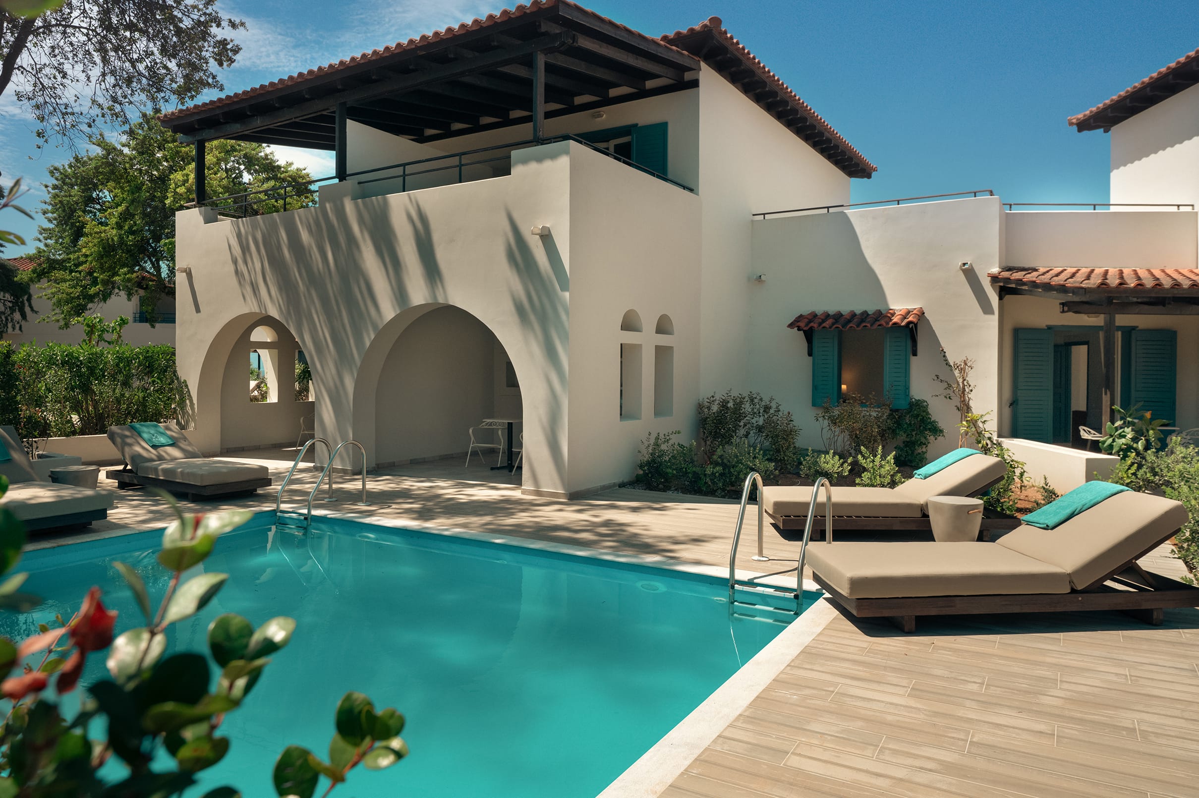 a house with a pool