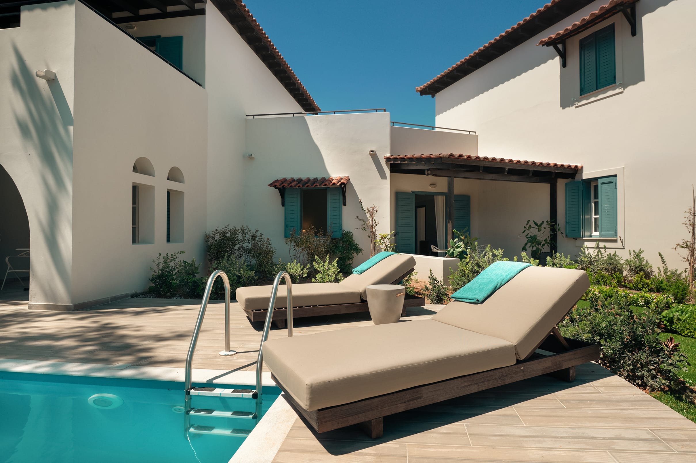 a swimming pool in a backyard