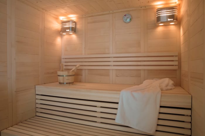 a bed in a room