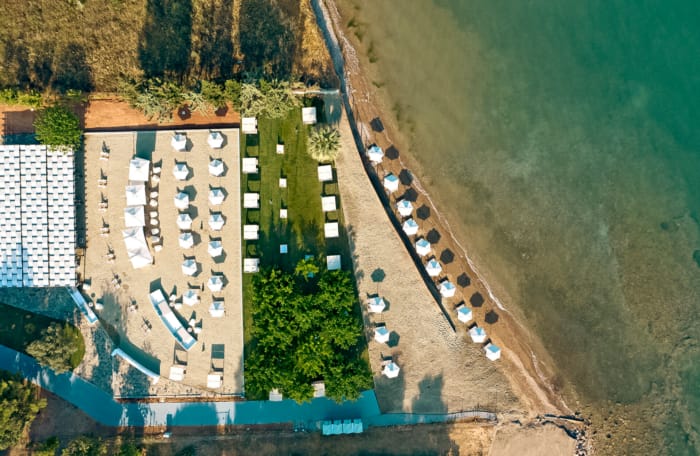 a high angle view of a beach