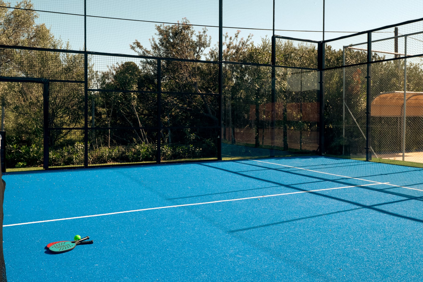 a tennis court with a net