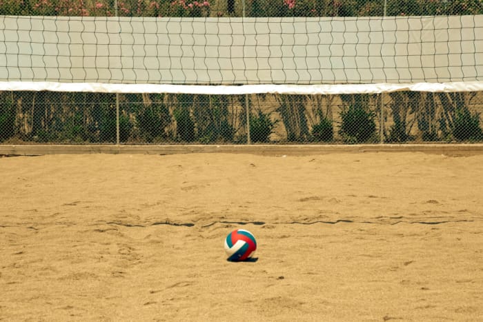 a ball on the ground