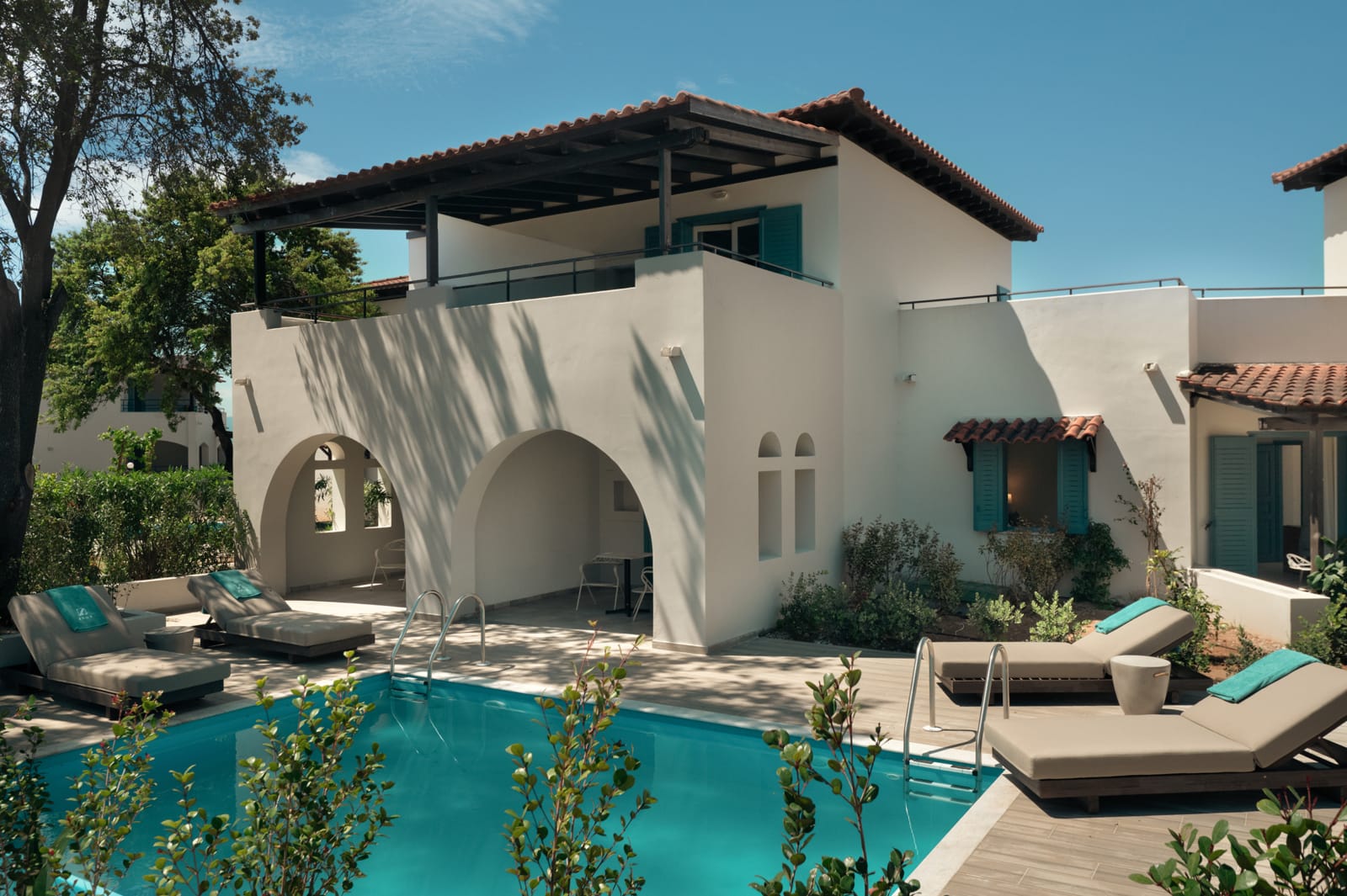a house with a pool