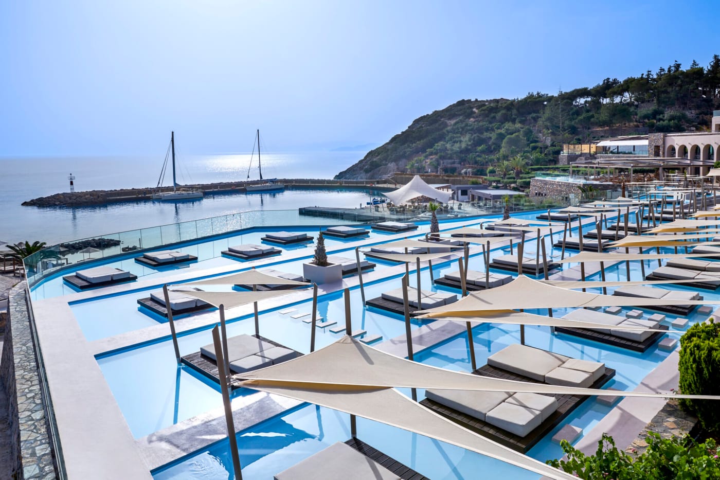 a large swimming pool