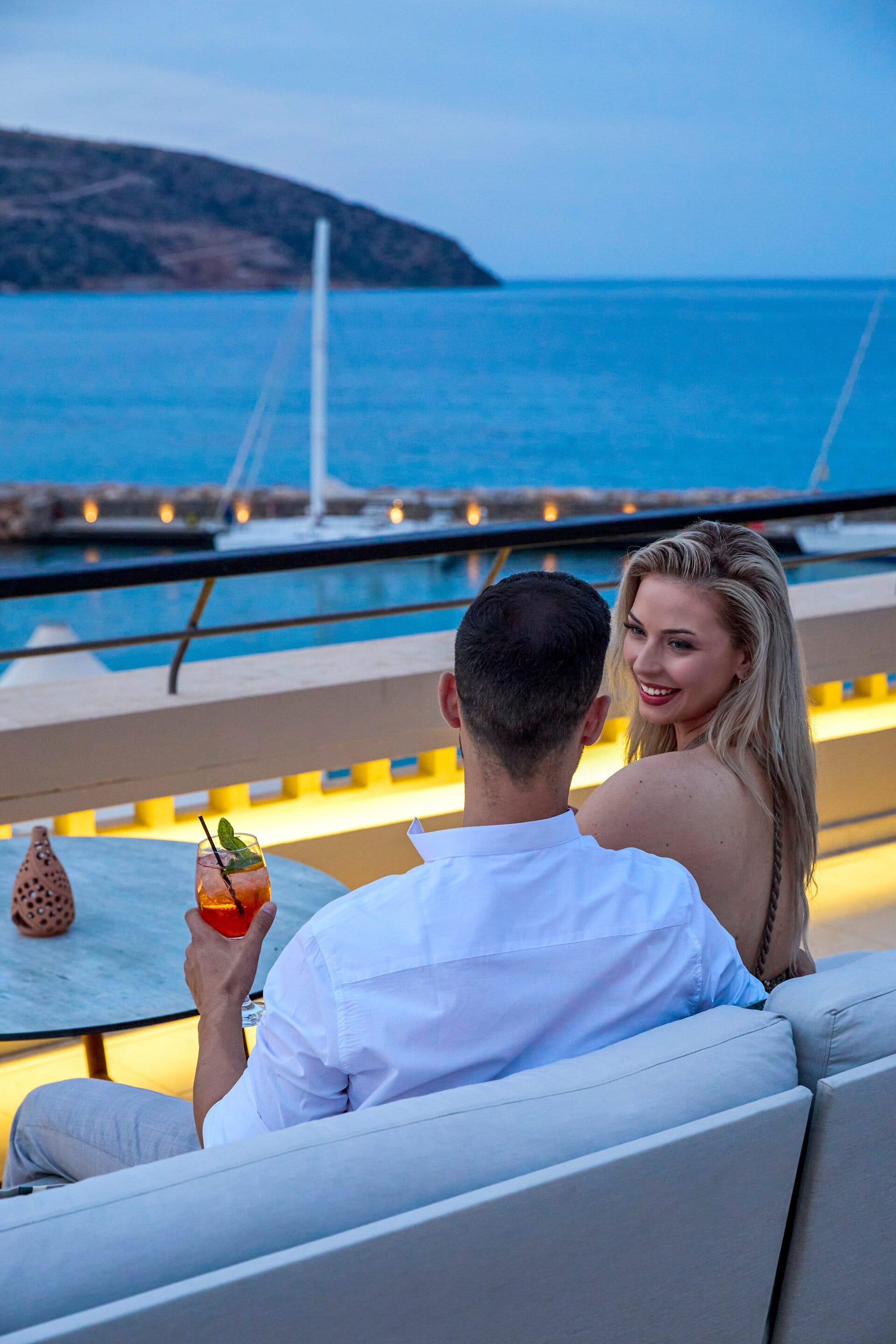 a man and woman on a boat